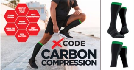 Κάλτσα διαβαθμισμένης συμπίεσης με ανθρακονήματα και ίνες ασημιού από την X-CODE